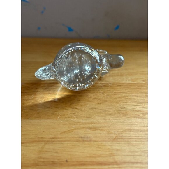 Clear Art Glass Unicorn Figurine Paperweight With Controlled Bubble Design 1970' - Picture 5 of 5